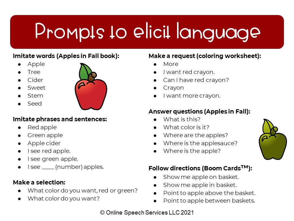 APPLE Themed Lesson Plans for Speech Therapy: Elementary (K-5th