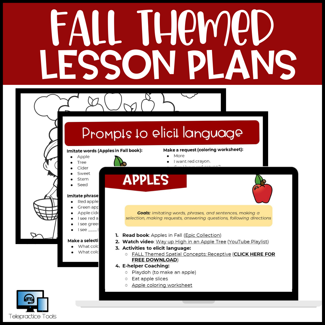 FALL Themed Lesson Plans for Speech Therapy: Elementary (K-5th