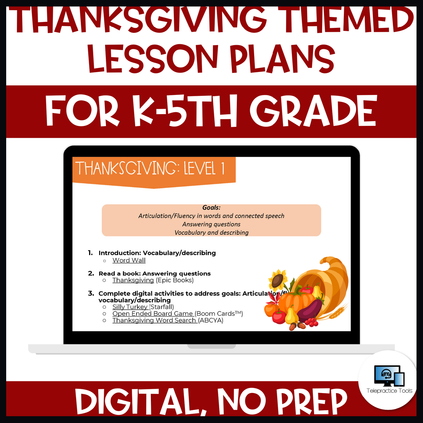 FALL Themed Lesson Plans for Speech Therapy: Elementary (K-5th