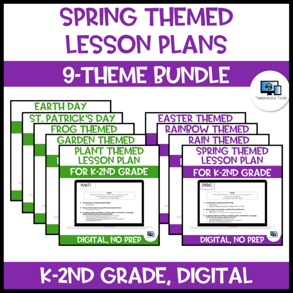 BUNDLE! Spring Themed Speech Therapy Lesson Plans for K-2nd