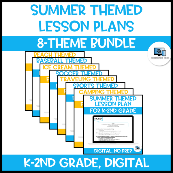 BUNDLE! Summer Themed Speech Therapy Lesson Plans for K-2nd